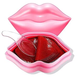 Hydrating Lip Mask,Lip Sleep Mask 20 Pcs Reduces Lines and Restores Moisture, Effectively Nourishes Skin, Gel Treatment Plumping ​Care Products (Lip Mask-Pink)